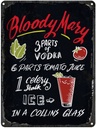 Blechschild 40x30 cm Bloody Mary Cocktail Recipe Essen Trinken