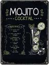 Blechschild 40x30 cm Mojito Cocktail Recipe Essen Trinken