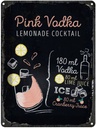 Blechschild 40x30 cm Pink Vodka Cocktail Recipe Essen Trinken