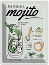 Blechschild 40x30 cm Mojito Cocktail Recipewhite rum Essen Trinken