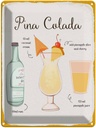 Blechschild 40x30 cm Pina Colada Cocktail Recipe Essen Trinken