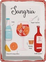 Blechschild 40x30 cm Sangria Cocktail Recipe Soda Essen Trinken