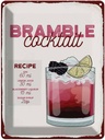 Blechschild 40x30 cm Bramble Cocktail Recipe Gin Essen Trinken