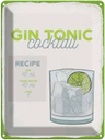 Blechschild 40x30 cm Gin Tonic Cocktail Recipe Essen Trinken