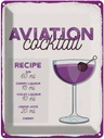 Blechschild 40x30 cm Aviation Cocktail Recipe Essen Trinken