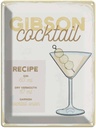 Blechschild 40x30 cm Gibson Cocktail Recipe Essen Trinken