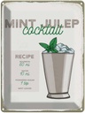 Blechschild 40x30 cm Mint Julep Cocktail Recipe Essen Trinken