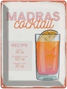 Blechschild 40x30 cm Madras Cocktail Recipe Vodka Essen Trinken