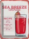 Blechschild 40x30 cm Sea Breeze Cocktail Recipe Essen Trinken