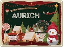 Blechschild 30x40 cm Weihnachtsgrüße aus Aurich Weihnachten