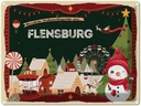 Blechschild 30x40 cm Weihnachtsgrüße aus Flensburg Weihnachten