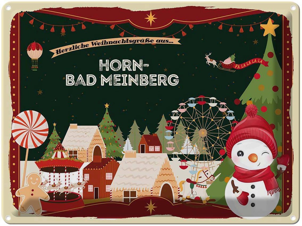 [LA-1786745] Blechschild 30x40 cm Weihnachtsgrüße aus Horn-Bad Meinberg Weihnachten