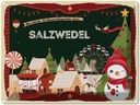 Blechschild 30x40 cm Weihnachten Grüße SALZWEDEL Abenteuer Reisen Urlaub