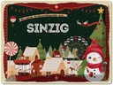Blechschild 30x40 cm Weihnachten Grüße aus SINZIG Abenteuer Reisen Urlaub