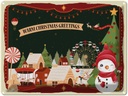 Blechschild 30x40 cm Weihnachten WARM CHRISTMAS GREETINGS Abenteuer Reisen Urlaub