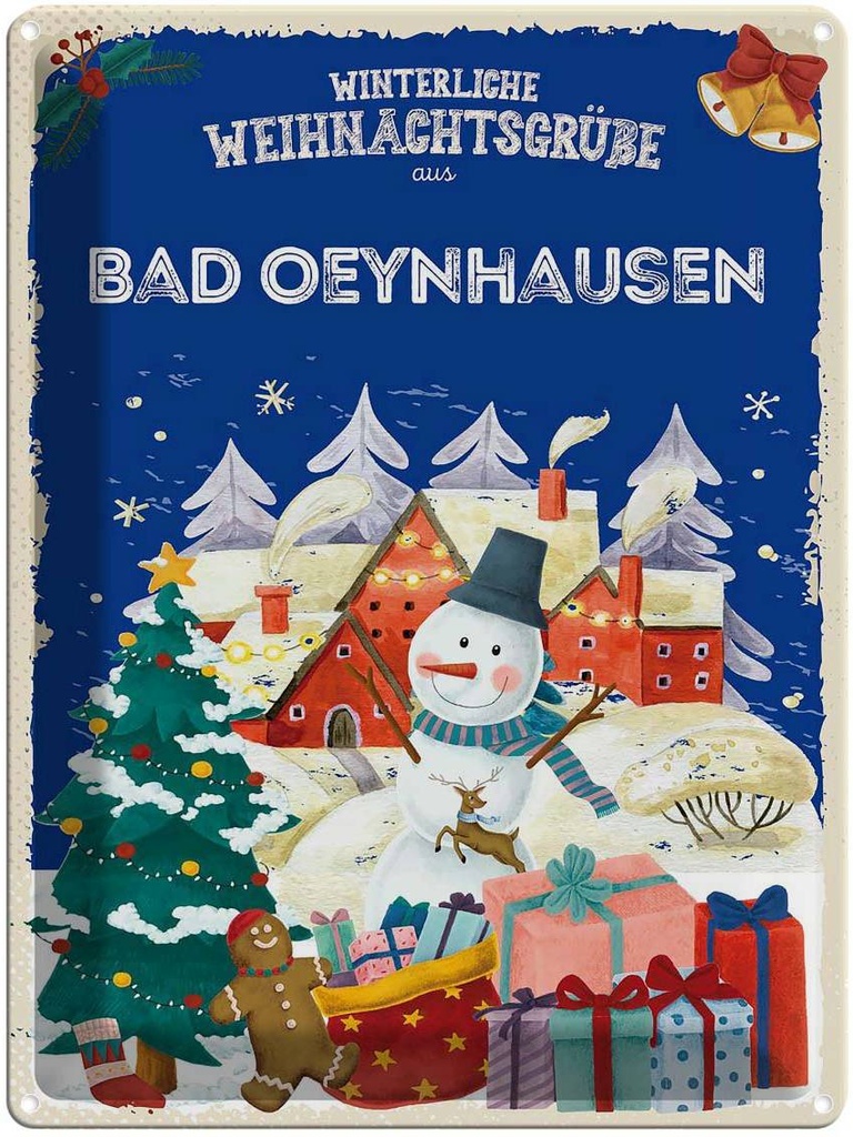 [LA-1787158] Blechschild 40x30 cm Weihnachtsgrüße BAD OEYNHAUSEN Abenteuer Reisen Urlaub Weihnachten