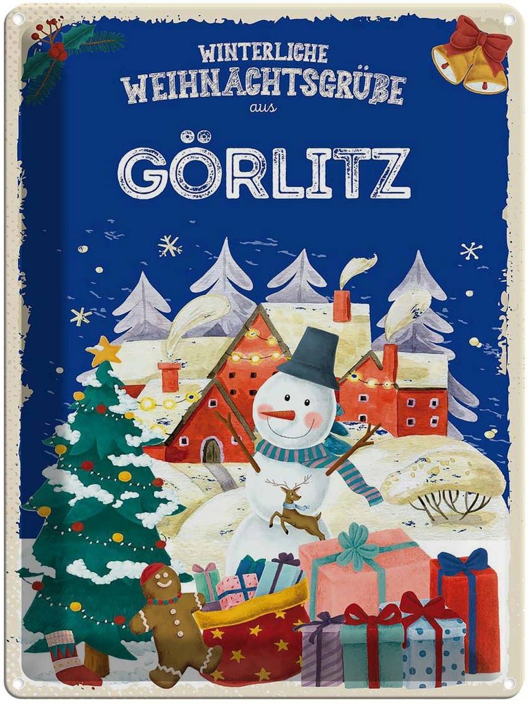 [LA-1787369] Blechschild 40x30 cm Weihnachtsgrüße aus GÖRLITZ Abenteuer Reisen Urlaub Weihnachten