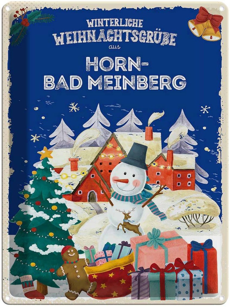 [LA-1787447] Blechschild 40x30 cm Weihnachtsgrüße HORN-BAD MEINBERG Abenteuer Reisen Urlaub Weihnachten