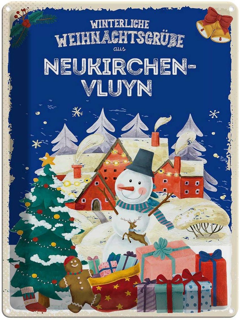 [LA-1787606] Blechschild 40x30 cm Weihnachtsgrüße NEUNKIRCHEN-VLUYN Abenteuer Reisen Urlaub Weihnachten