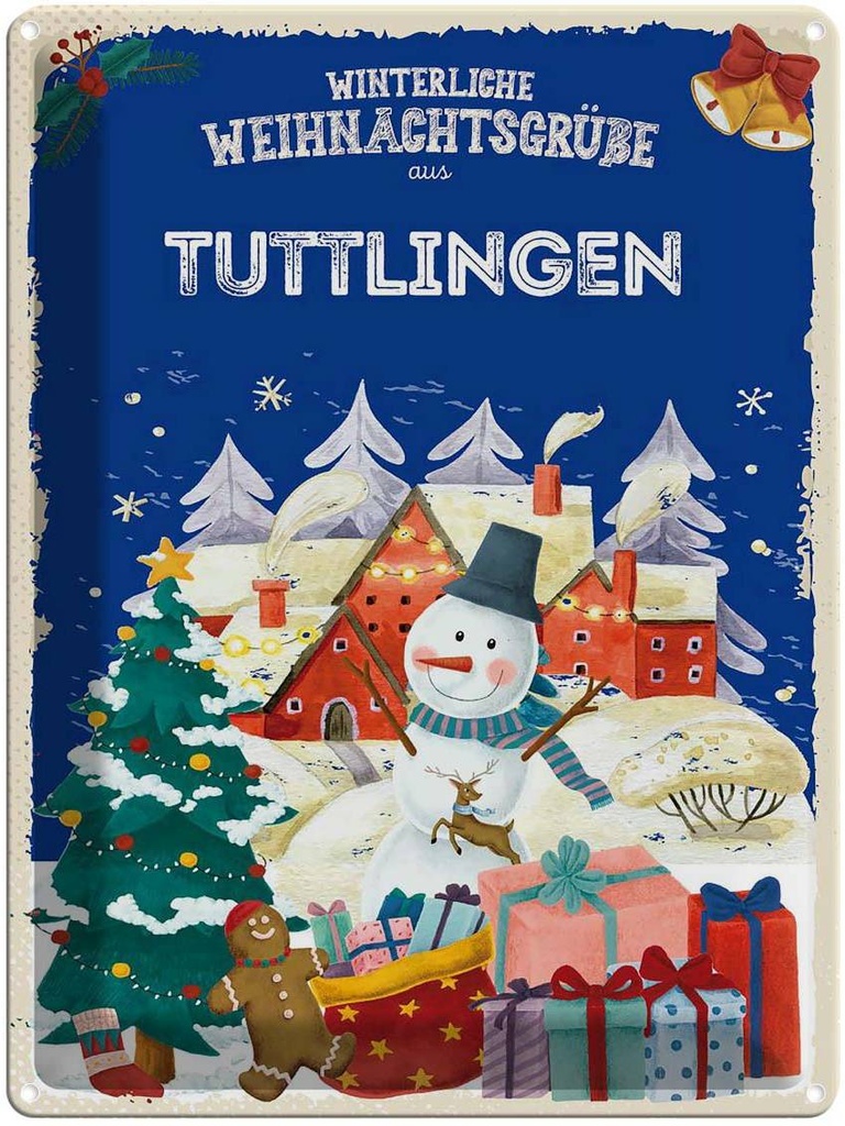 [LA-1787812] Blechschild 40x30 cm Weihnachtsgrüße TUTTLINGEN Abenteuer Reisen Urlaub Weihnachten