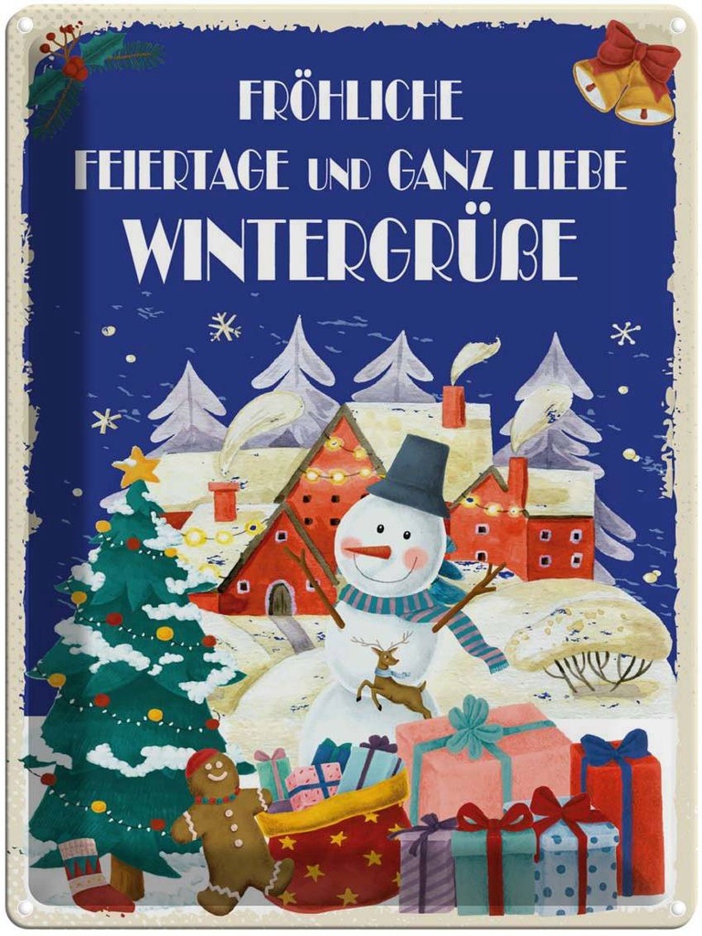 [LA-1787815] Blechschild 40x30 cm liebe Wintergrüße Weihnachtsgrüße Weihnachten