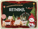 Blechschild 30x40 cm Weihnachten Grüße aus Rethen/L Abenteuer Reisen Urlaub