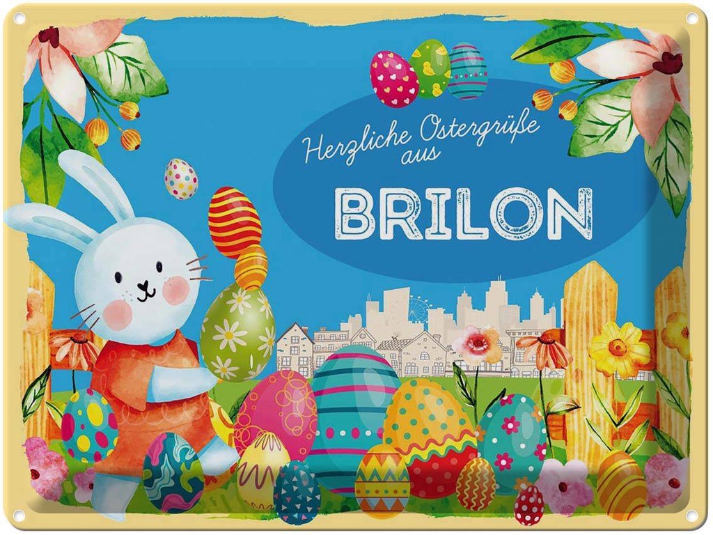 [LA-1787923] Blechschild 30x40 cm Ostern Ostergrüße BRILON Gruß