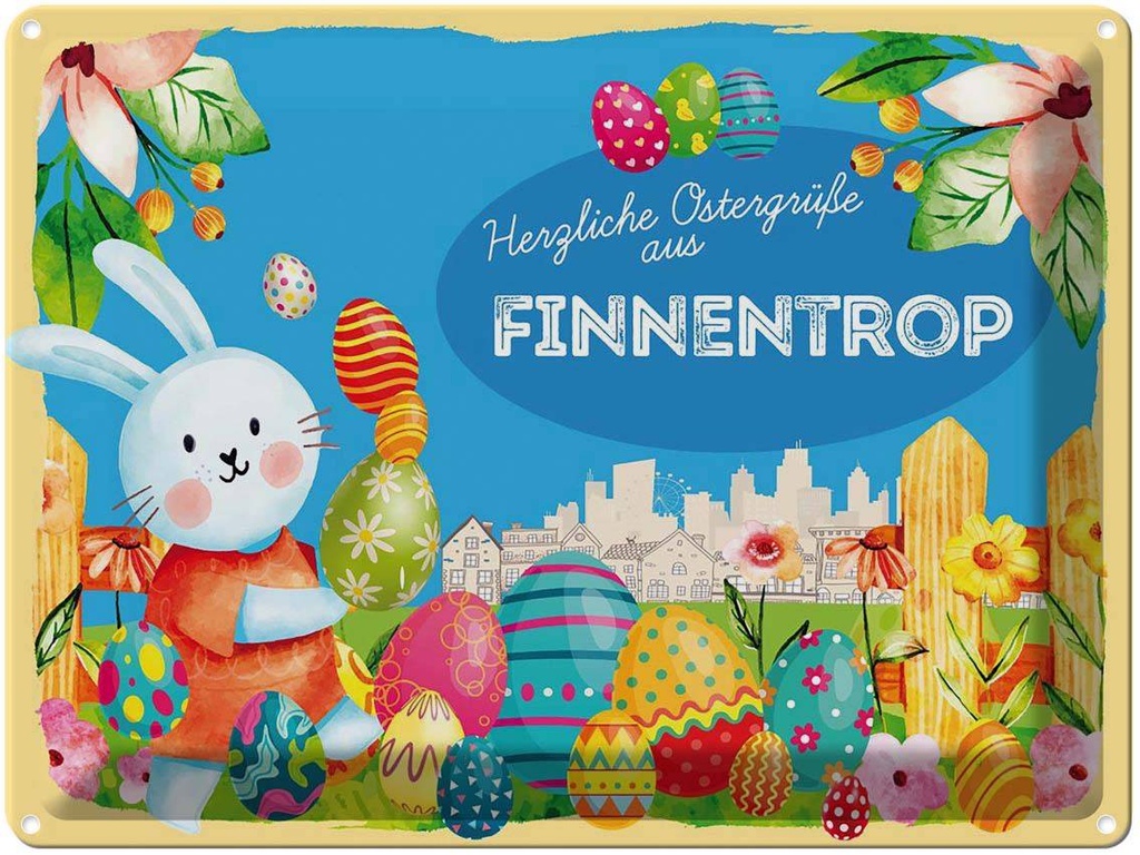 [LA-1788025] Blechschild 30x40 cm Ostern Ostergrüße FINNENTROP Gruß