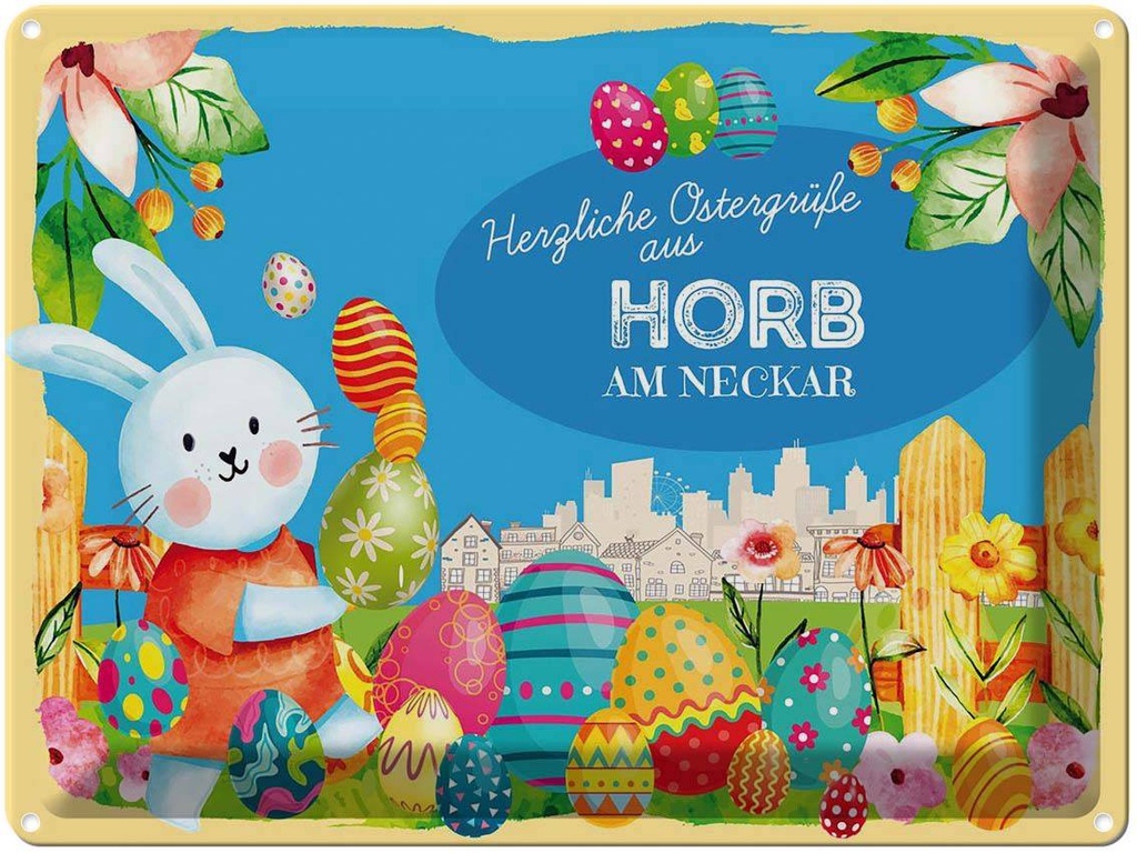 [LA-1788149] Blechschild 30x40 cm Ostern Ostergrüße HORB AM NECKAR Gruß