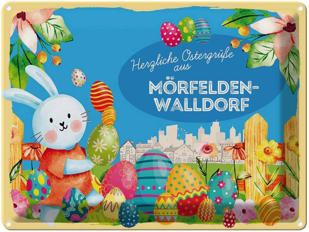[LA-1788283] Blechschild 30x40 cm Ostern Ostergrüße MÖRFELDEN-WALLDORF Gruß