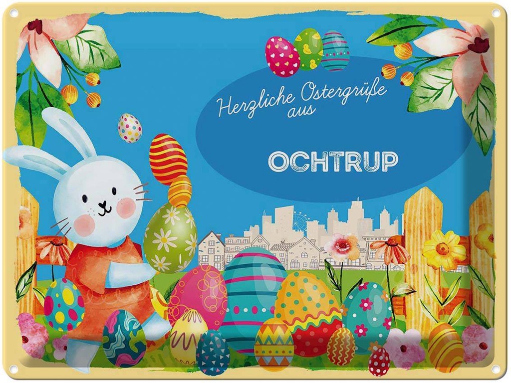 [LA-1788342] Blechschild 30x40 cm Ostern Ostergrüße OCHTRUP Gruß