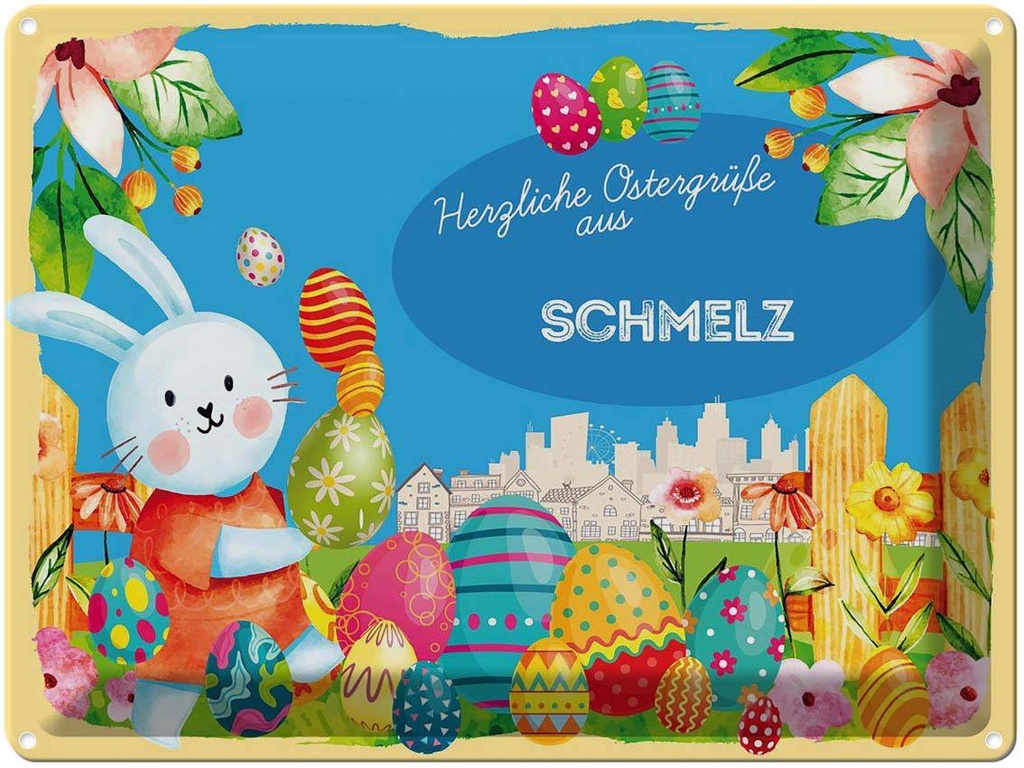 [LA-1788440] Blechschild 30x40 cm Ostern Ostergrüße SCHMELZ Gruß