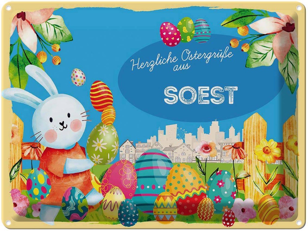 [LA-1788473] Blechschild 30x40 cm Ostern Ostergrüße SOEST Gruß