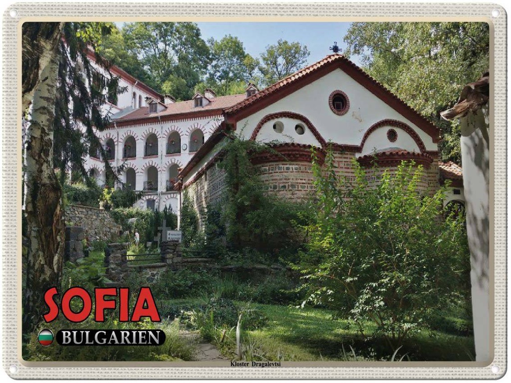 Blechschild 30x40 cm Sofia Bulgarien Kloster Dragalevtsi Bildmotiv Reisemotiv Abenteuer Reisen