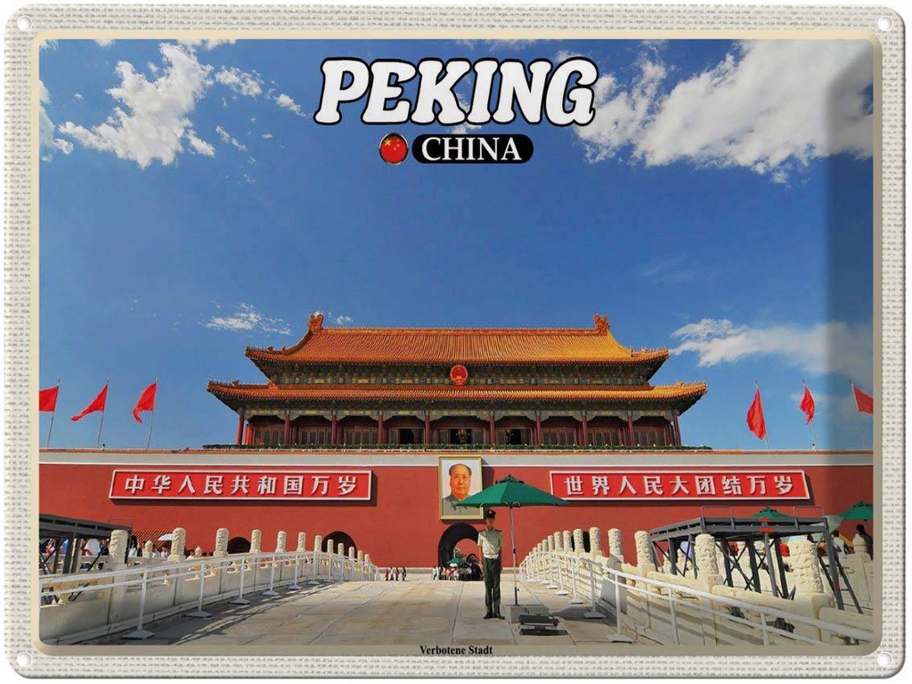[LA-1788560] Blechschild 30x40 cm Peking China Verbotene Stadt Bildmotiv Reisemotiv Abenteuer Reisen Urlaub
