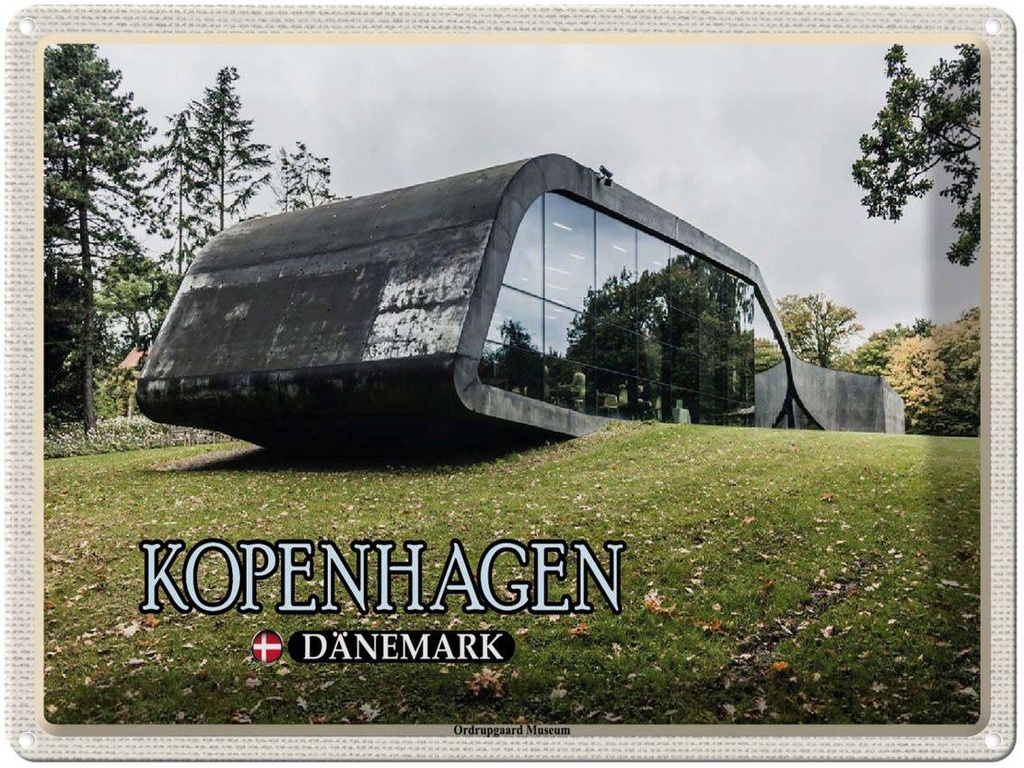 Blechschild 30x40 cm Kopenhagen Dänemark Ordrupgaard Bildmotiv Reisemotiv Abenteuer Reisen