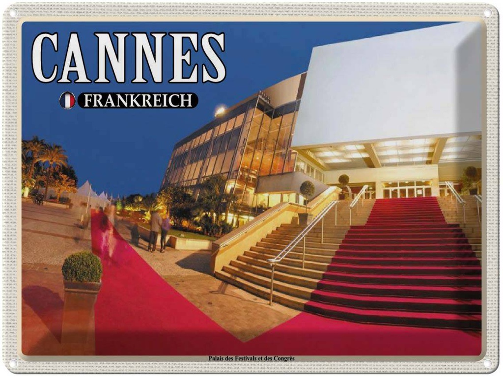 [LA-1788577] Blechschild 30x40 cm Cannes Frankreich Palais Festivals Congrès Abenteuer Reisen Urlaub