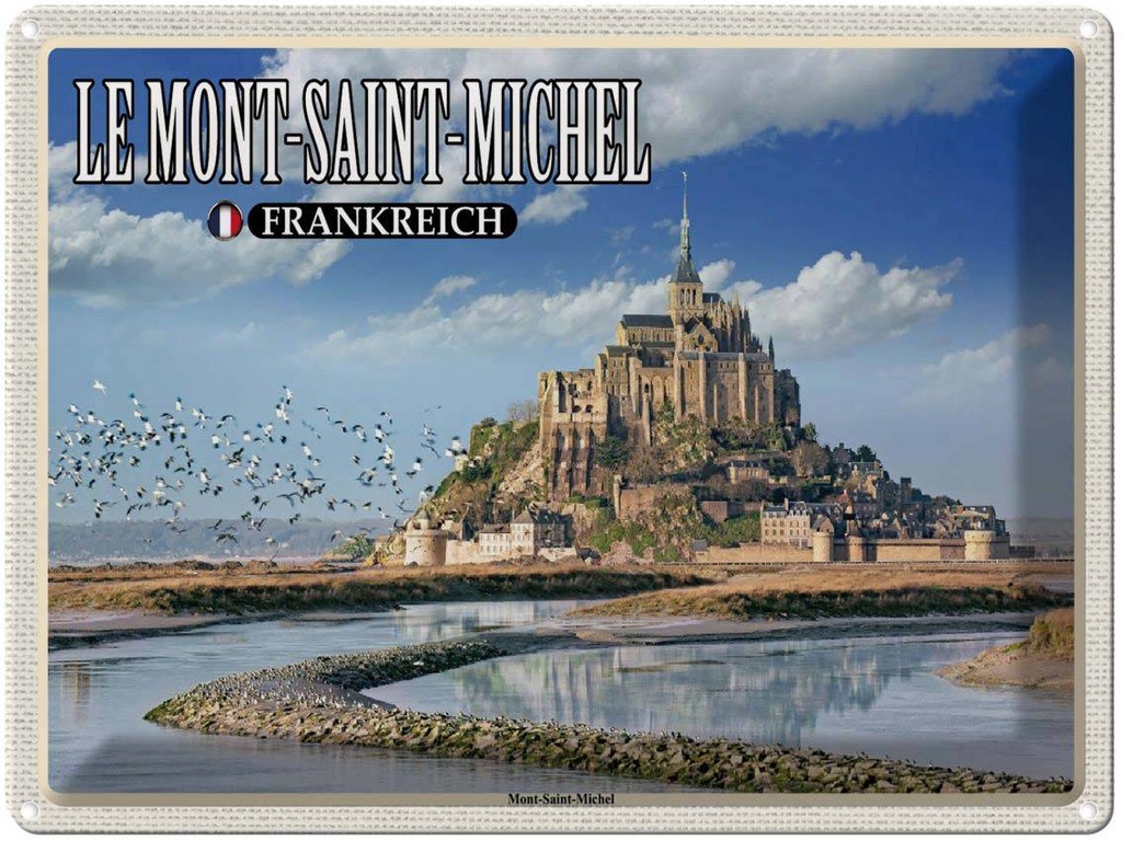 [LA-1788591] Blechschild 30x40 cm Le Mont-Saint-Michel Frankreich Abenteuer Reisen Urlaub