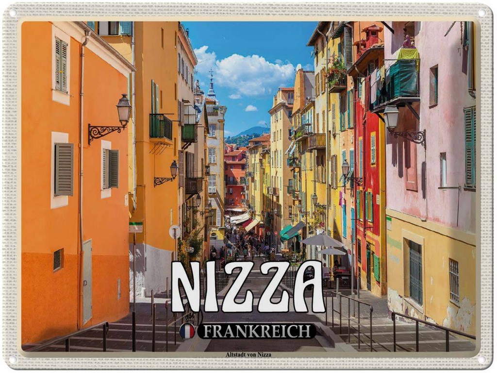 [LA-1788601] Blechschild 30x40 cm Nizza Frankreich Altstadt von Abenteuer Reisen Urlaub