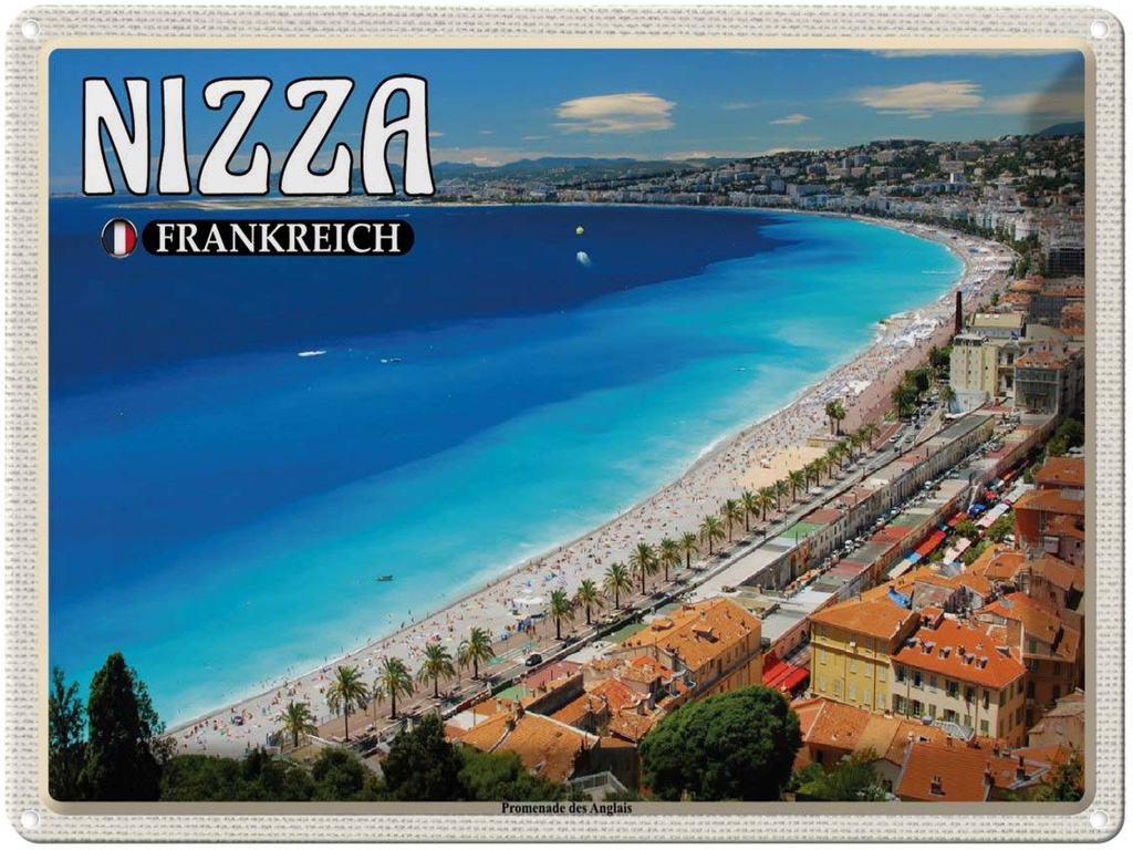 [LA-1788603] Blechschild 30x40 cm Nizza Frankreich Promenade des Anglais Abenteuer Reisen Urlaub