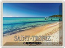 Blechschild 30x40 cm Saint-Tropez Plage de Pampelonne Bildmotiv Reisemotiv Abenteuer Reisen