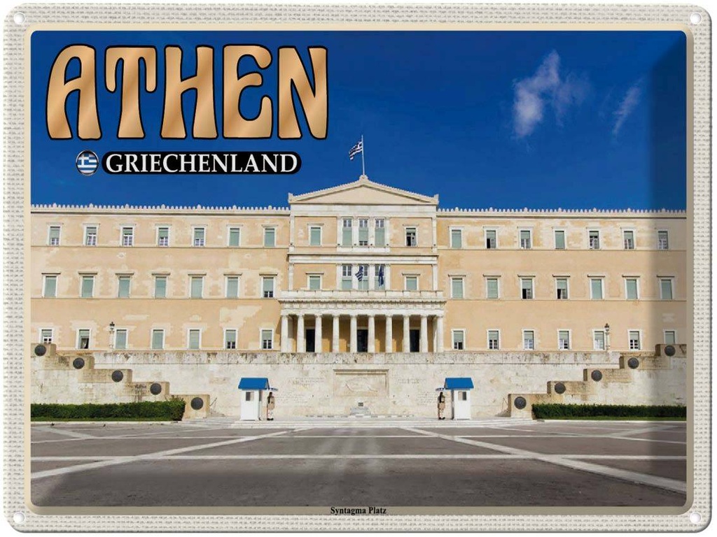 Blechschild 30x40 cm Athen Griechenland Syntagma Platz Bildmotiv Reisemotiv Abenteuer Reisen