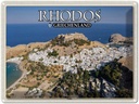 Blechschild 30x40 cm Rhodos Griechenland Lindos Stadt Meer Bildmotiv Reisemotiv Abenteuer Reisen