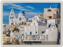 Blechschild 30x40 cm Santorin Griechenland Pyrgos Dorf Bildmotiv Reisemotiv Abenteuer Reisen