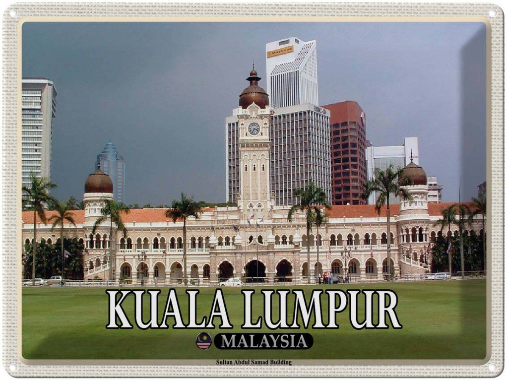 Blechschild 30x40 cm Kuala Lumpur Sultan Abdul Building Bildmotiv Reisemotiv Abenteuer Reisen