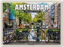 Blechschild 30x40 cm Amsterdam Niederlande Stadtteil Jordaan Bildmotiv Reisemotiv Abenteuer Reisen