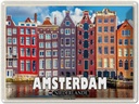 Blechschild 30x40 cm Amsterdam Niederlande Tanzende Häuser Bildmotiv Reisemotiv Abenteuer Reisen