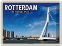 Blechschild 30x40 cm Rotterdam Niederlande Erasmus-Brücke Bildmotiv Reisemotiv Abenteuer Reisen