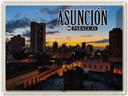 Blechschild 30x40 cm Asuncion Paraguay Skyline Sonnenuntergang Bildmotiv Reisemotiv Abenteuer Reisen