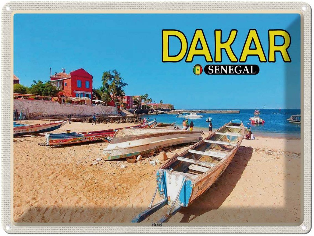 Blechschild 30x40 cm Dakar Senegal Strand Meer Urlaub Bildmotiv Reisemotiv Abenteuer Reisen